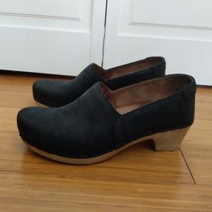 Black Suede Dansko Clogs